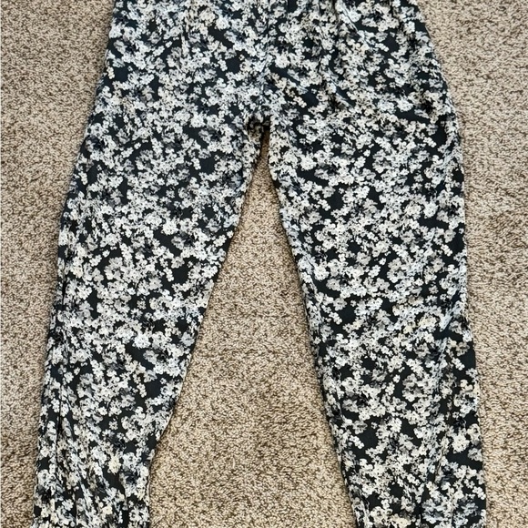 Zara Trafaluc Floral Jogger Pants M | Y2K Silky Lounge Elastic Waist - Picture 8 of 14